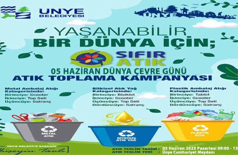 ÜNYE BELEDİYESİ’NDEN ÇEVRE GÜNÜNDE ANLAMLI KAMPANYA